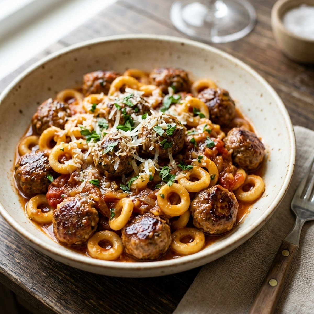 Homemade Spaghetti O'S With Meatballs