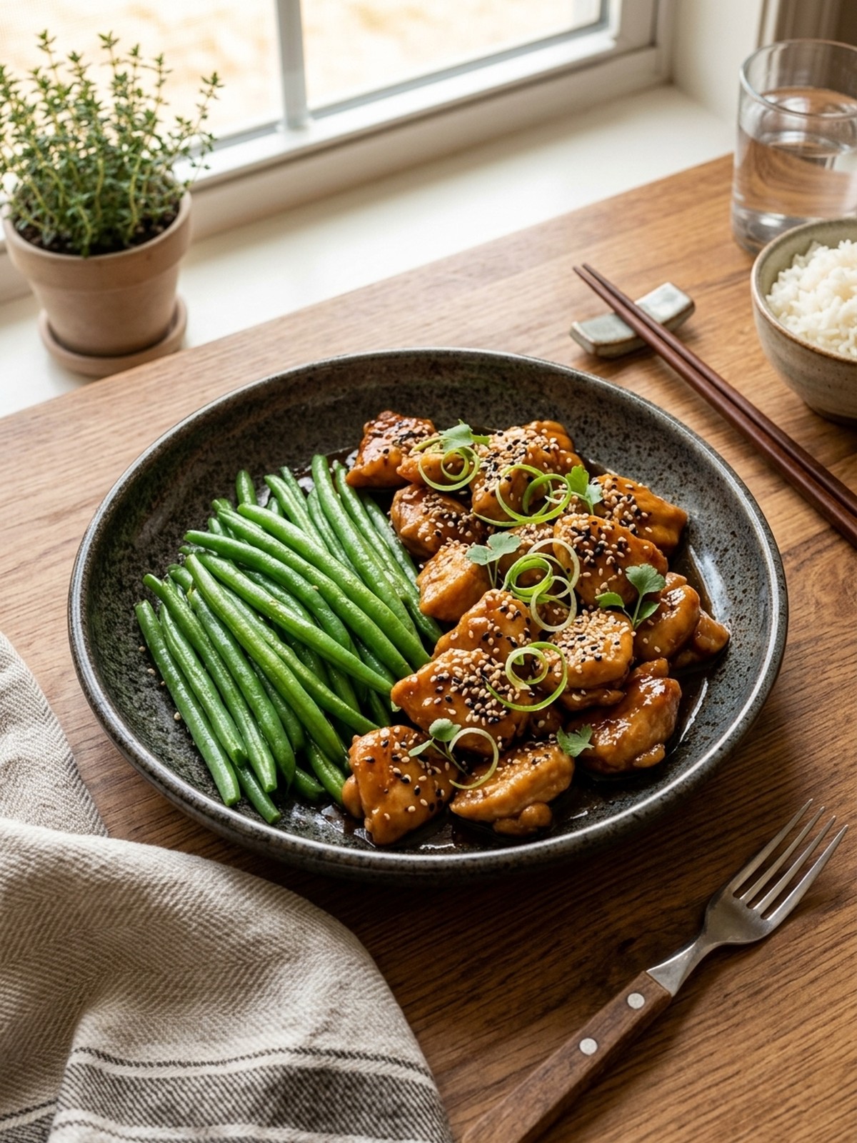 Serving and variation ideas for Honey Garlic Chicken and Green Beans
