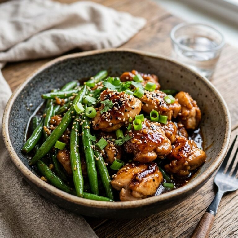Honey Garlic Chicken And Green Beans