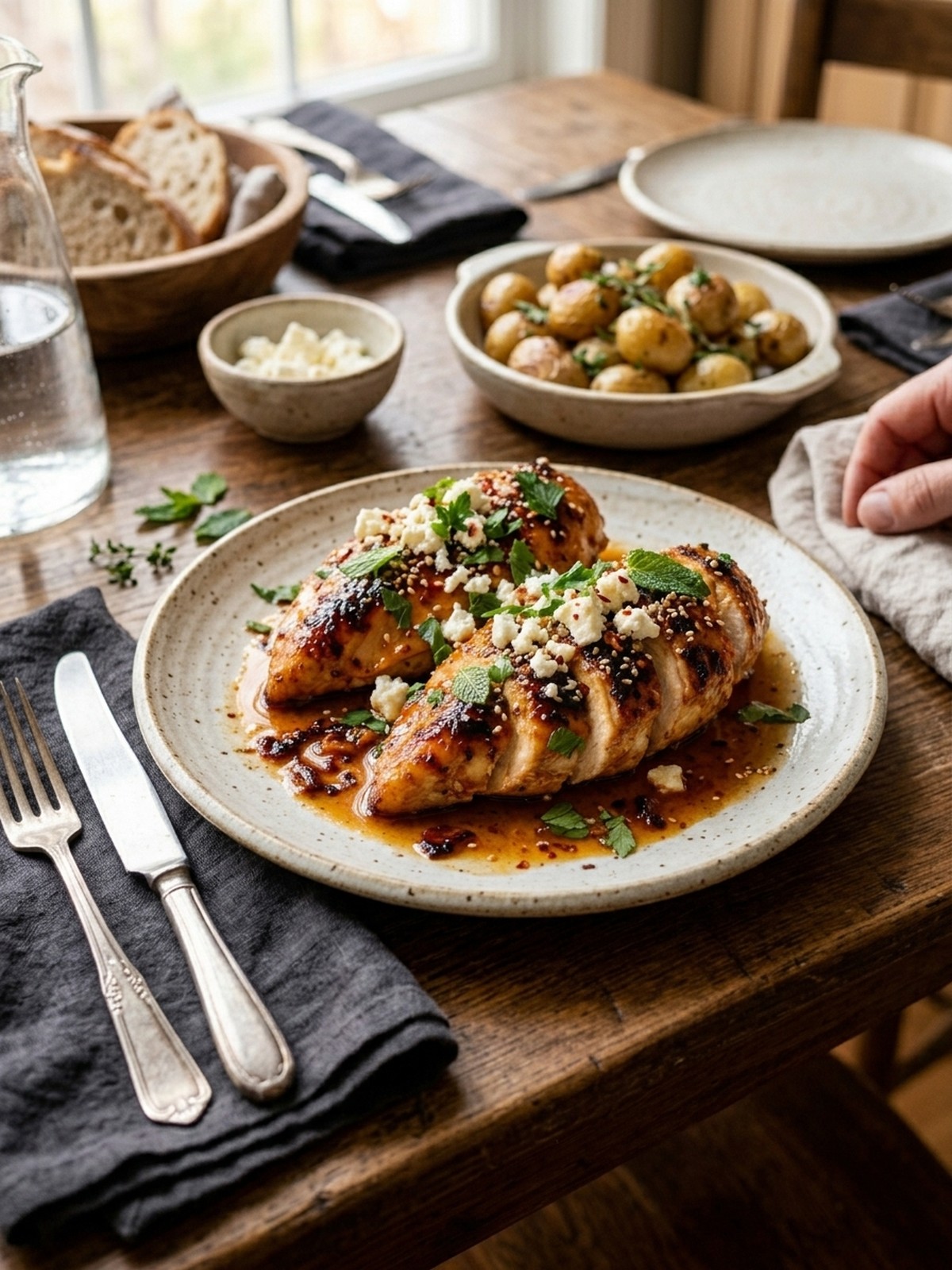 Serving and variation ideas for Hot Honey Feta Chicken