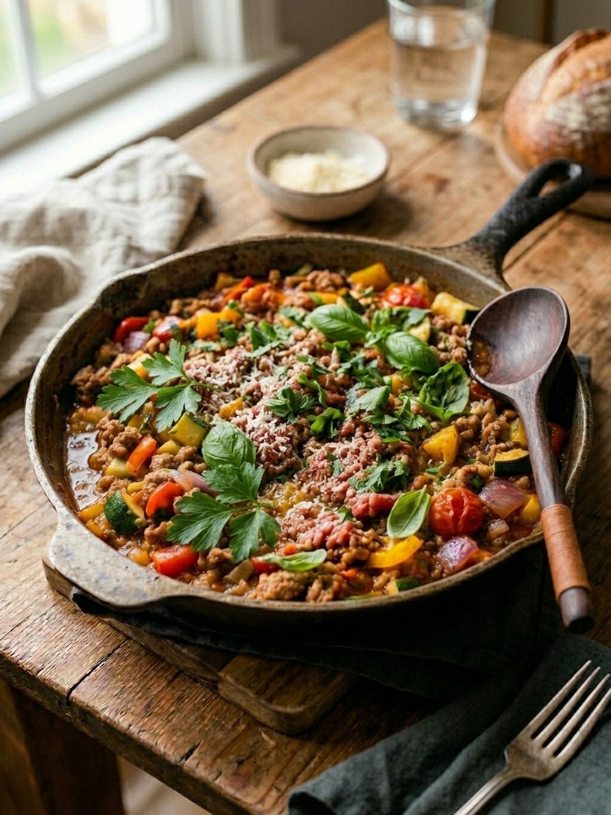 Serving and variation ideas for Italian Ground Turkey & Veggie Skillet