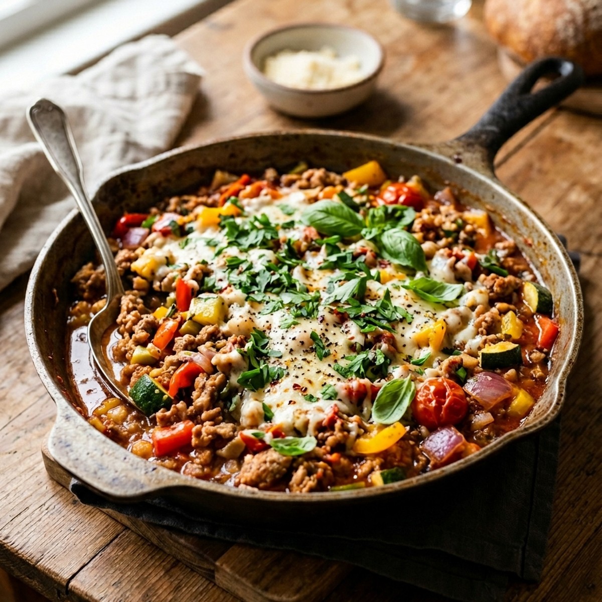 Italian Ground Turkey & Veggie Skillet