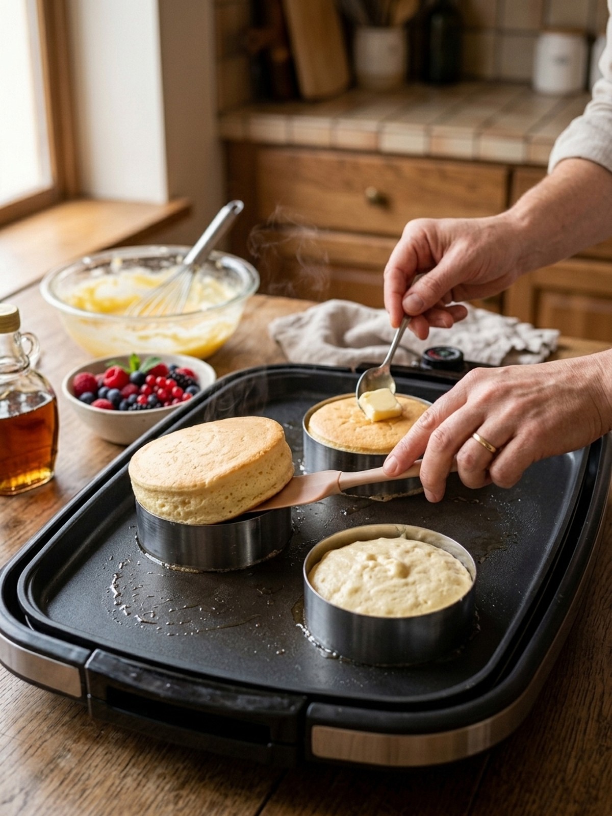 Step by step preparation of Japanese Soufflé Pancakes