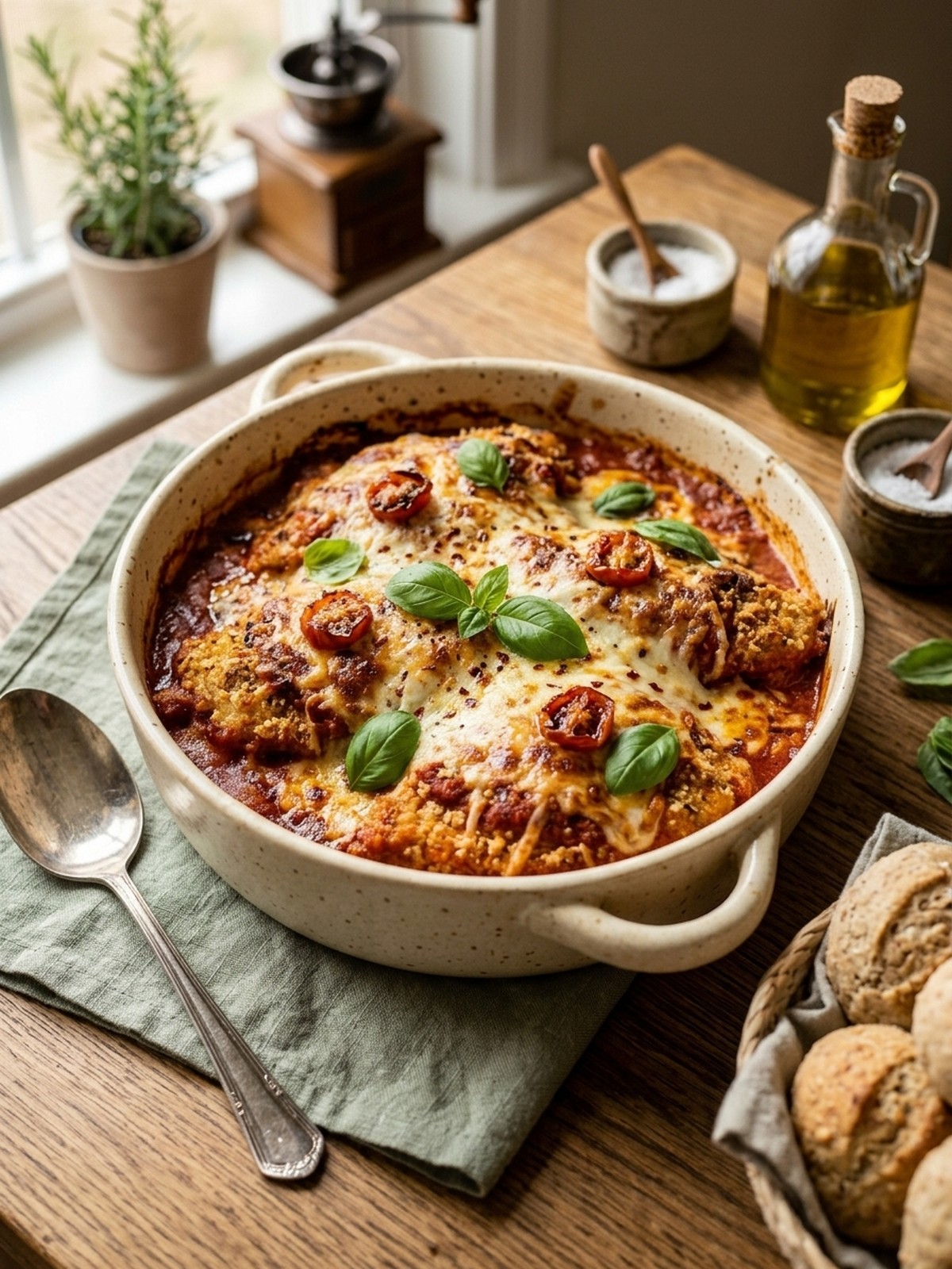 Serving and variation ideas for Keto Chicken Parmesan Casserole