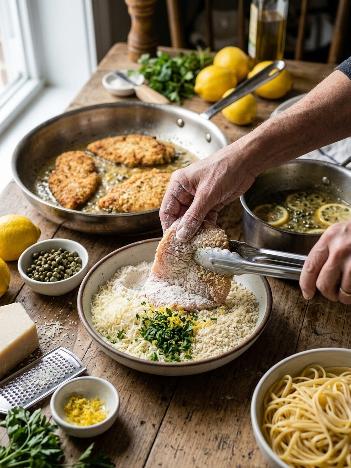 Step by step preparation of Lemon Chicken Romano