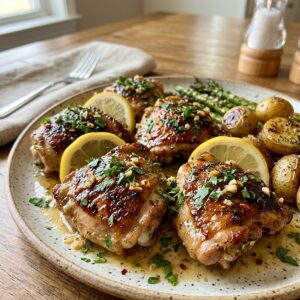 Lemon Garlic Chicken Thighs