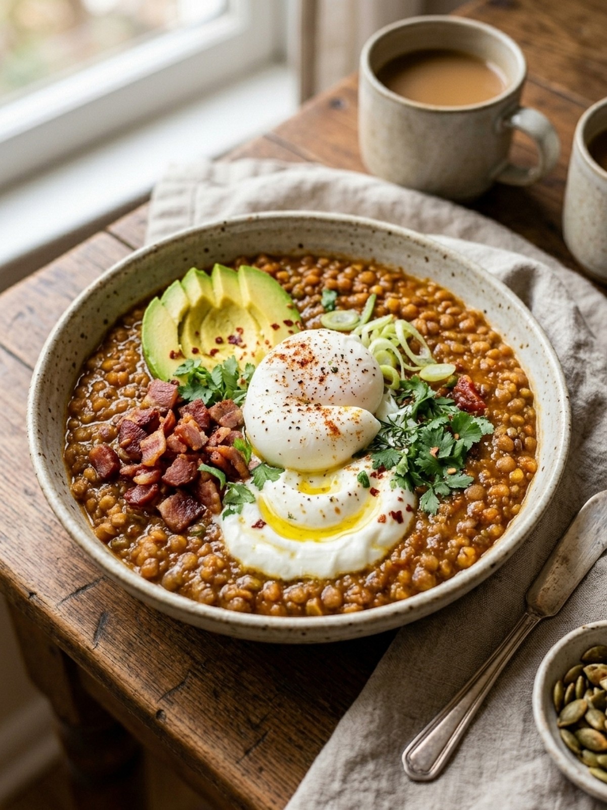 Serving and variation ideas for Lentil Breakfast Bowl
