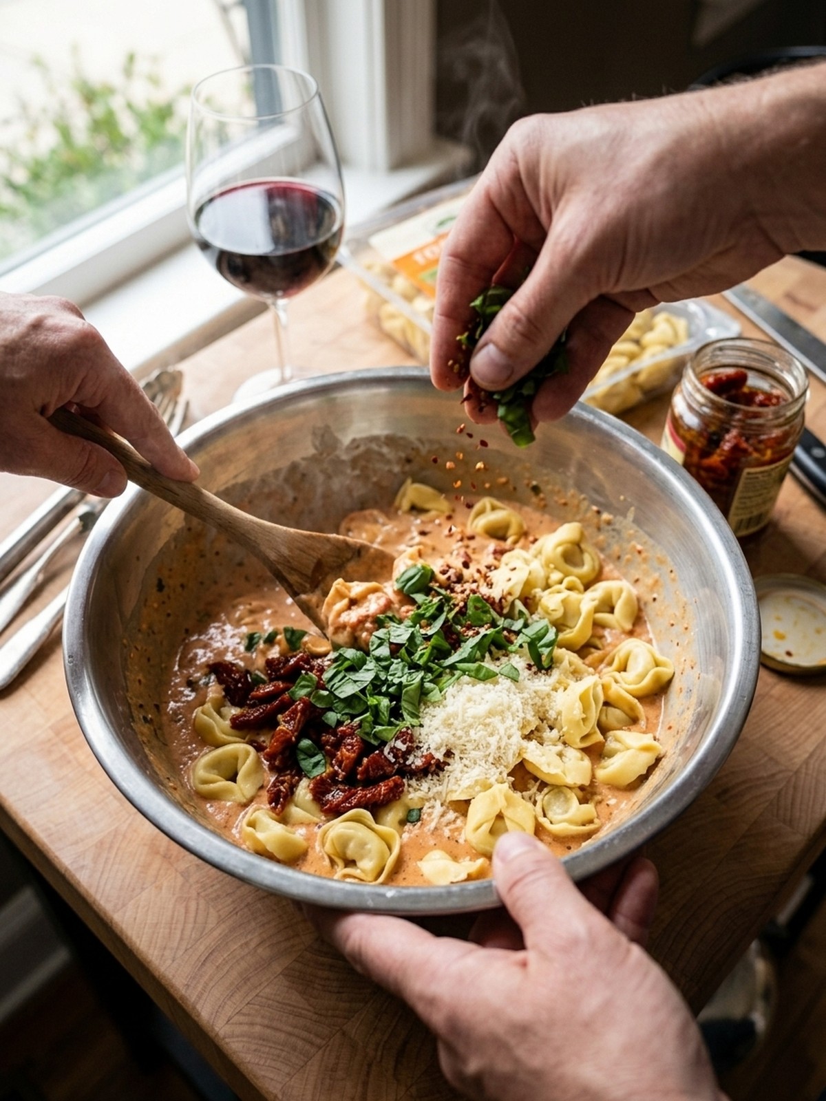 Step by step preparation of Marry Me Tortellini Bake