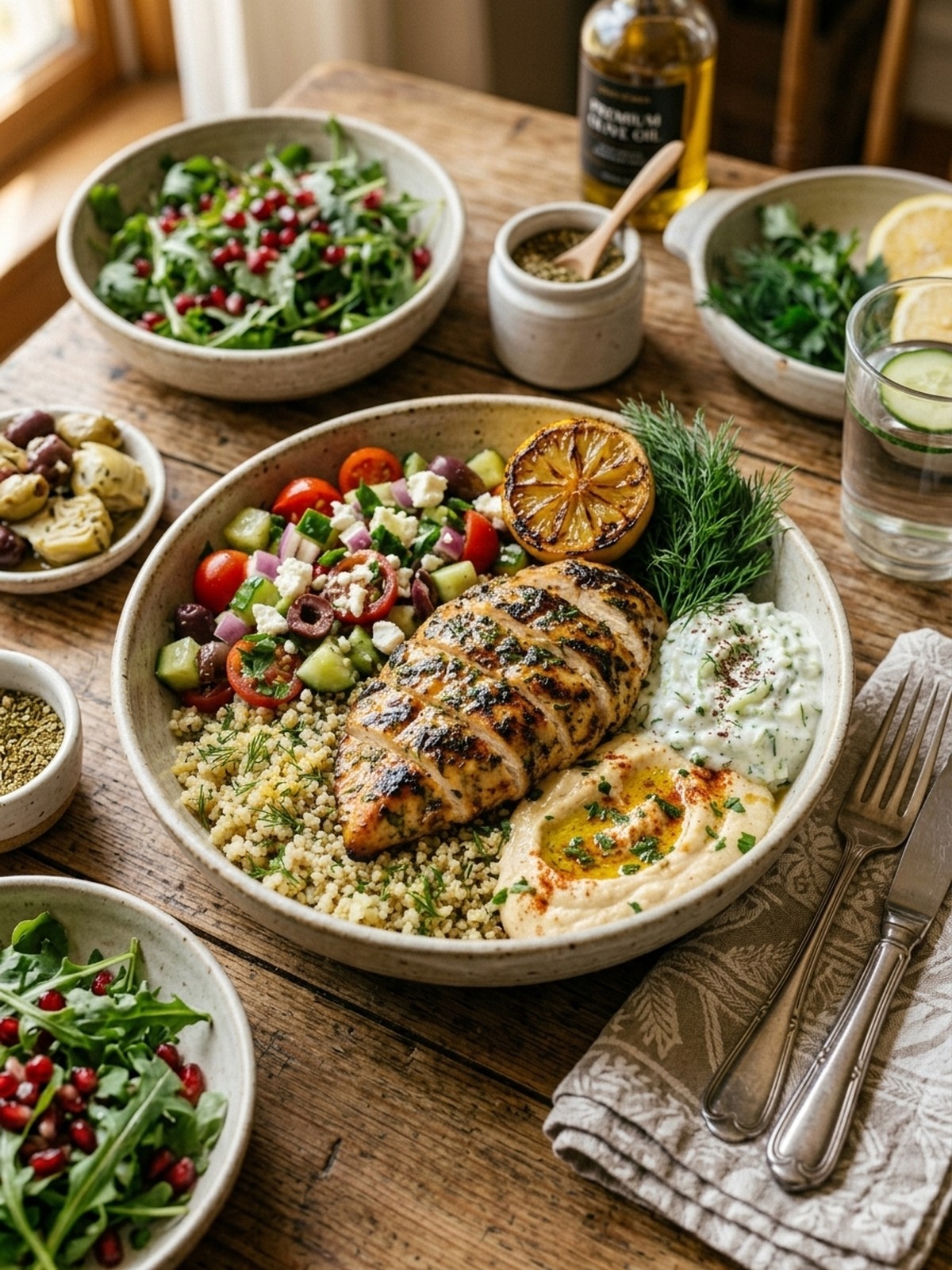 Serving and variation ideas for Mediterranean Lemon-Dill Chicken Bowls
