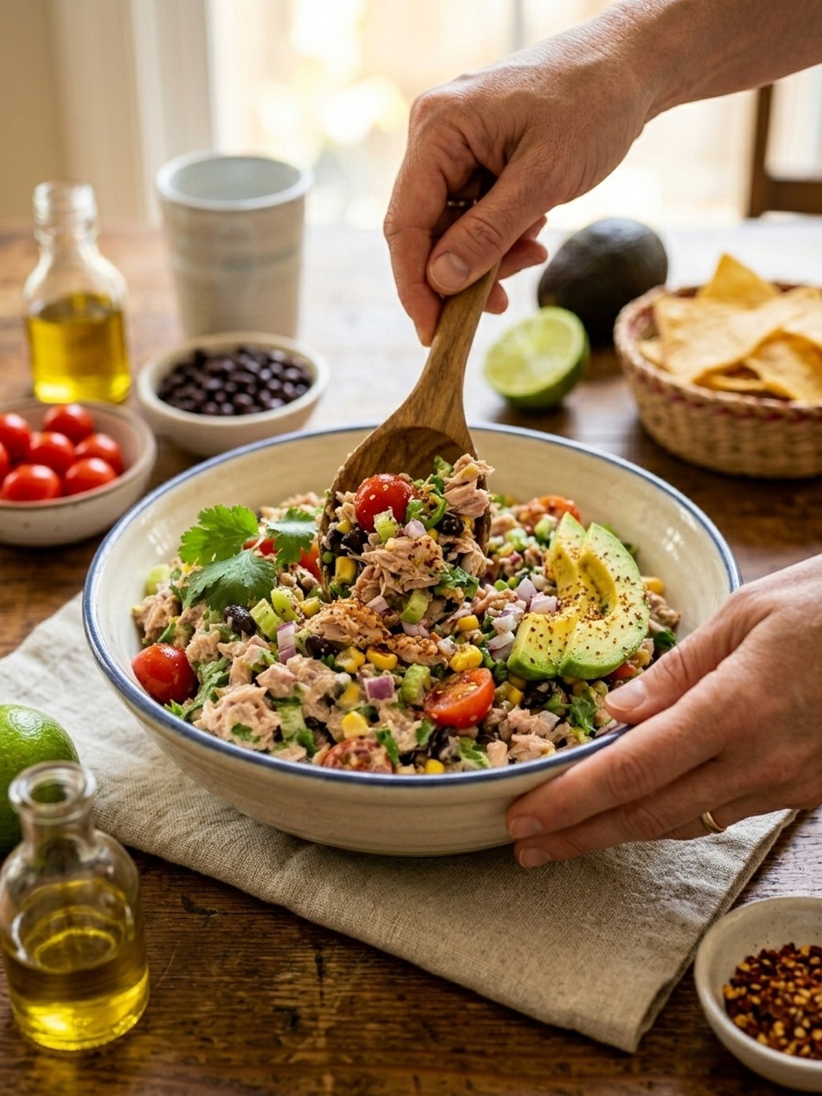 Step by step preparation of Mexican Tuna Salad