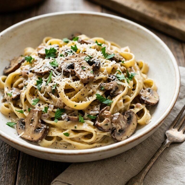 Mushroom Cream Sauce Pasta