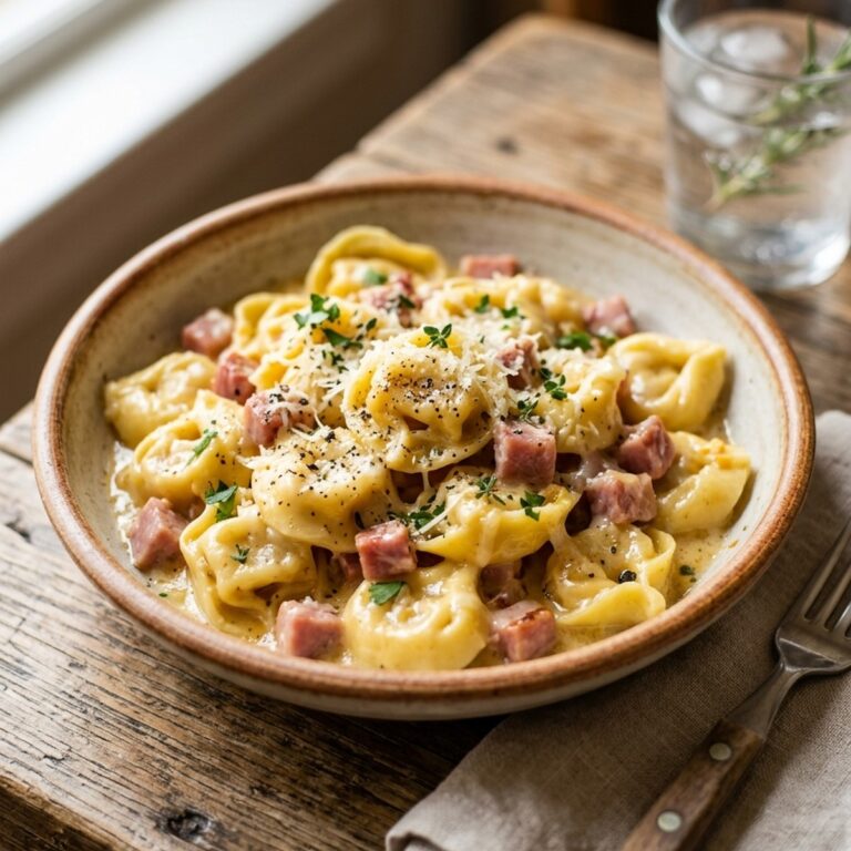 One Pan Ham & Cheese Tortellini