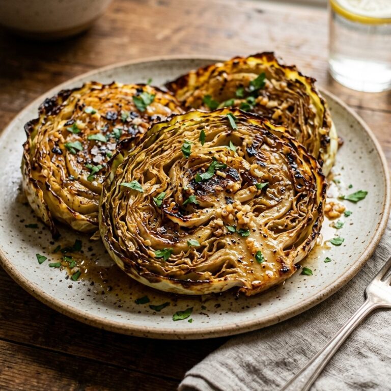 Oven Roasted Garlic Cabbage Steaks