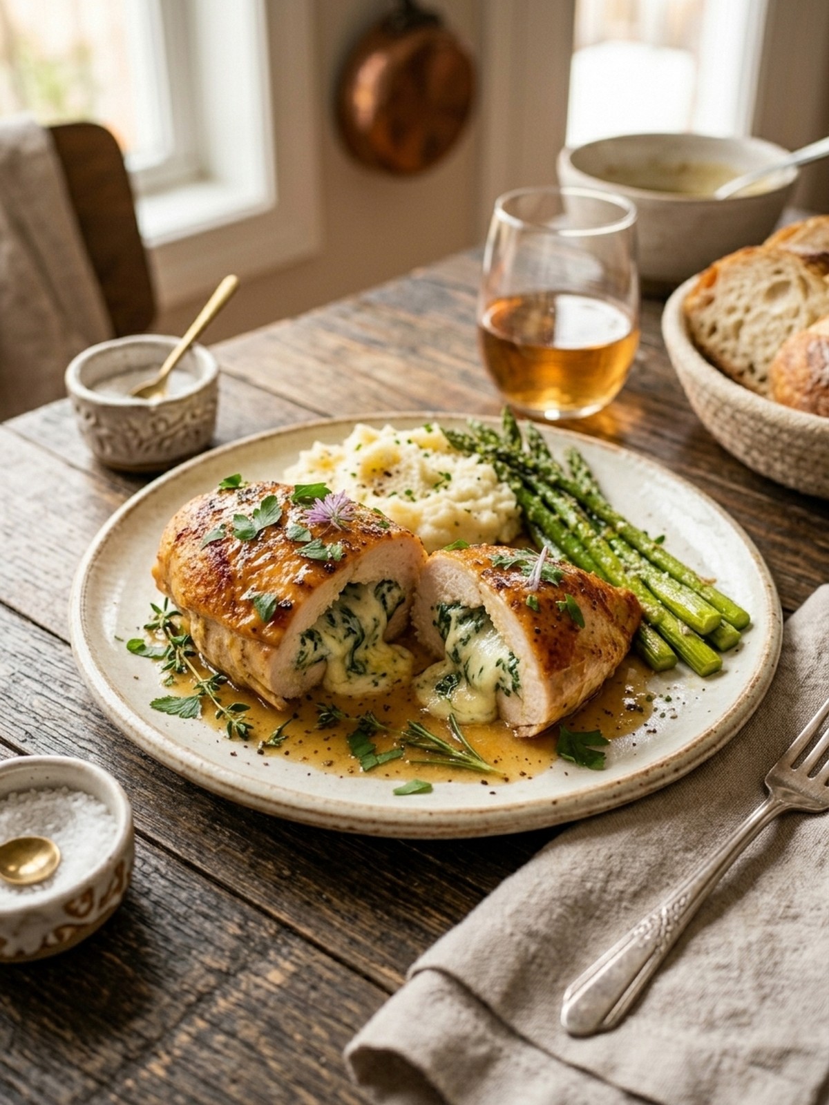Serving and variation ideas for Ruth Chris Stuffed Chicken
