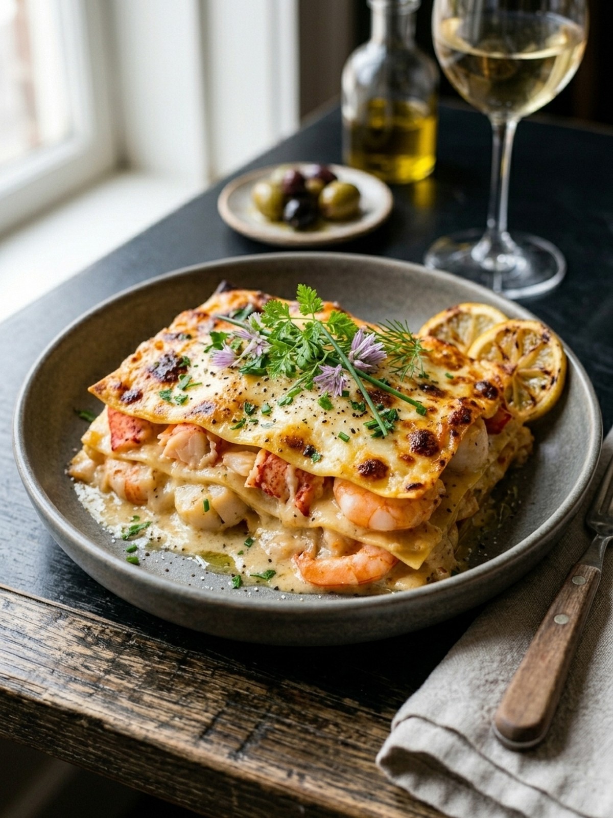 Serving and variation ideas for Seafood Lasagna with Lobster and Shrimp