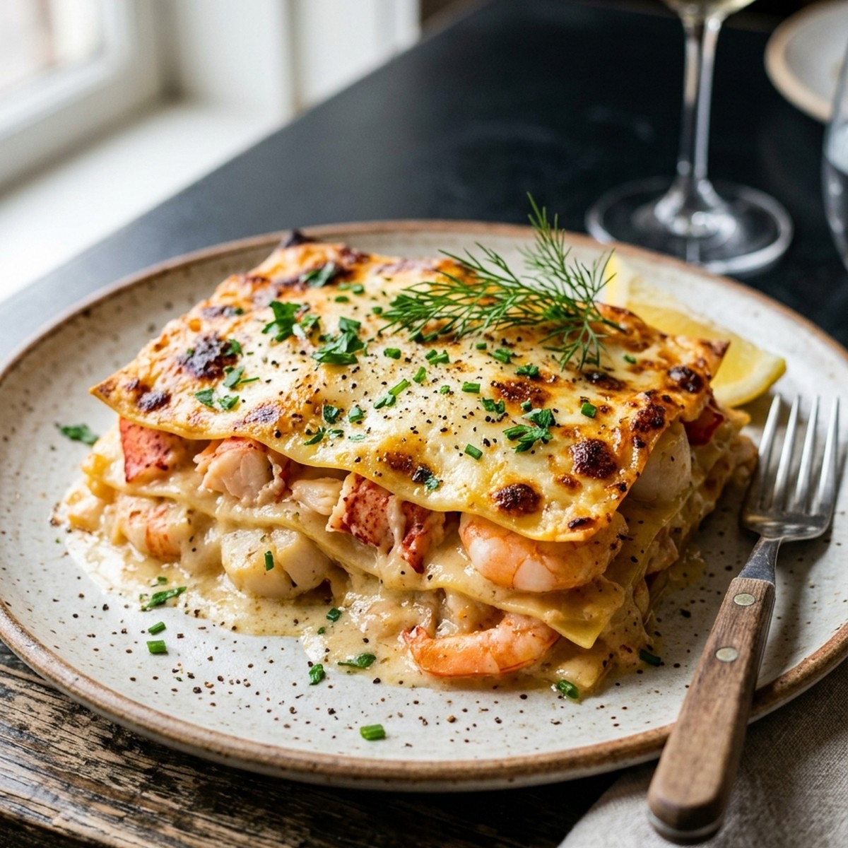 Seafood Lasagna With Lobster And Shrimp