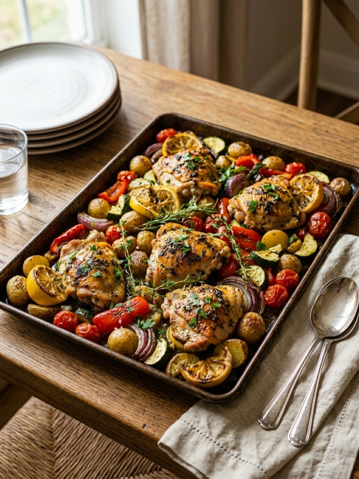 Serving and variation ideas for Sheet Pan Lemon Herb Chicken and Vegetables