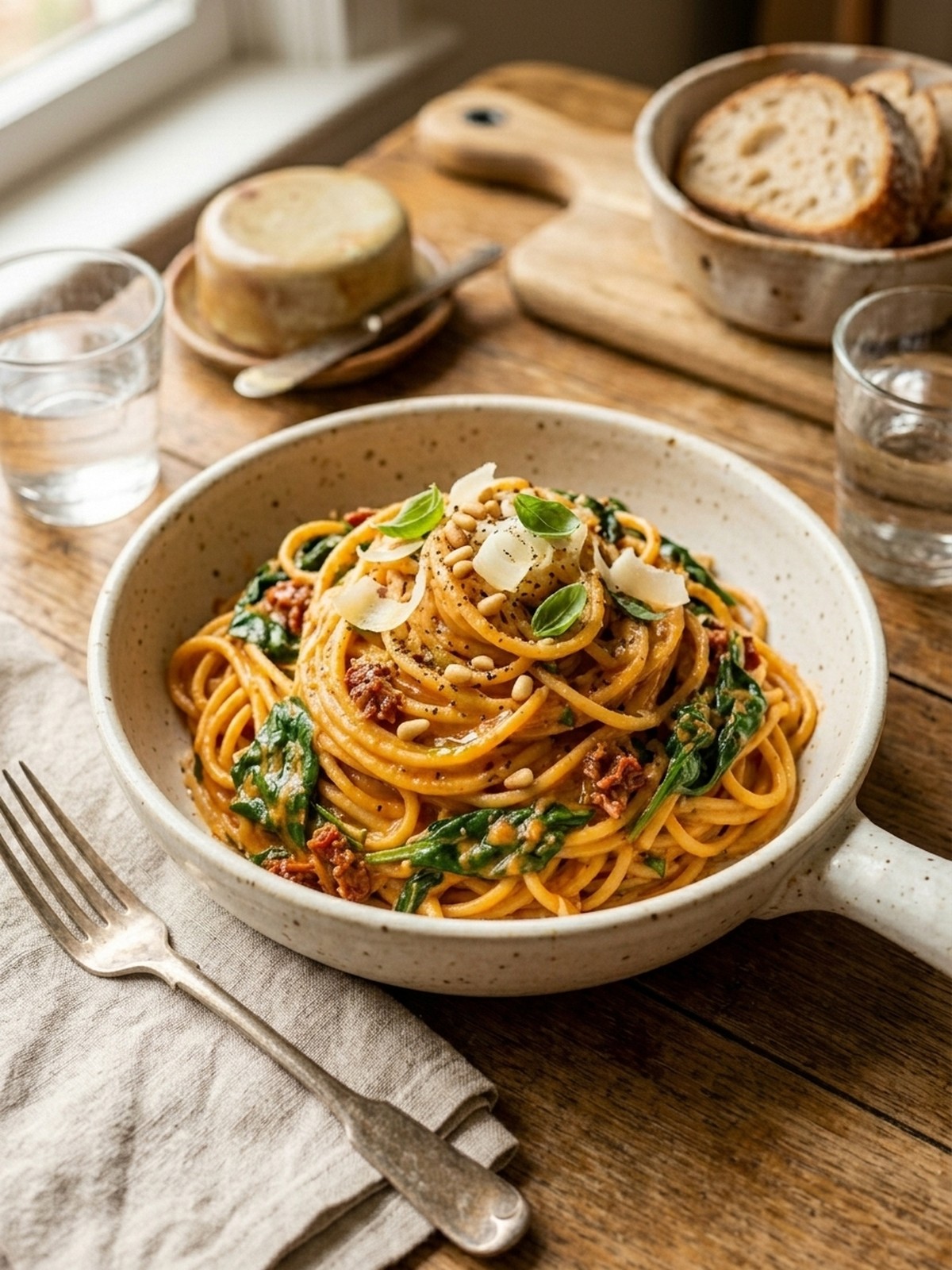 Serving and variation ideas for Spaghetti & Spinach With Sun-dried Tomato Cream Sauce