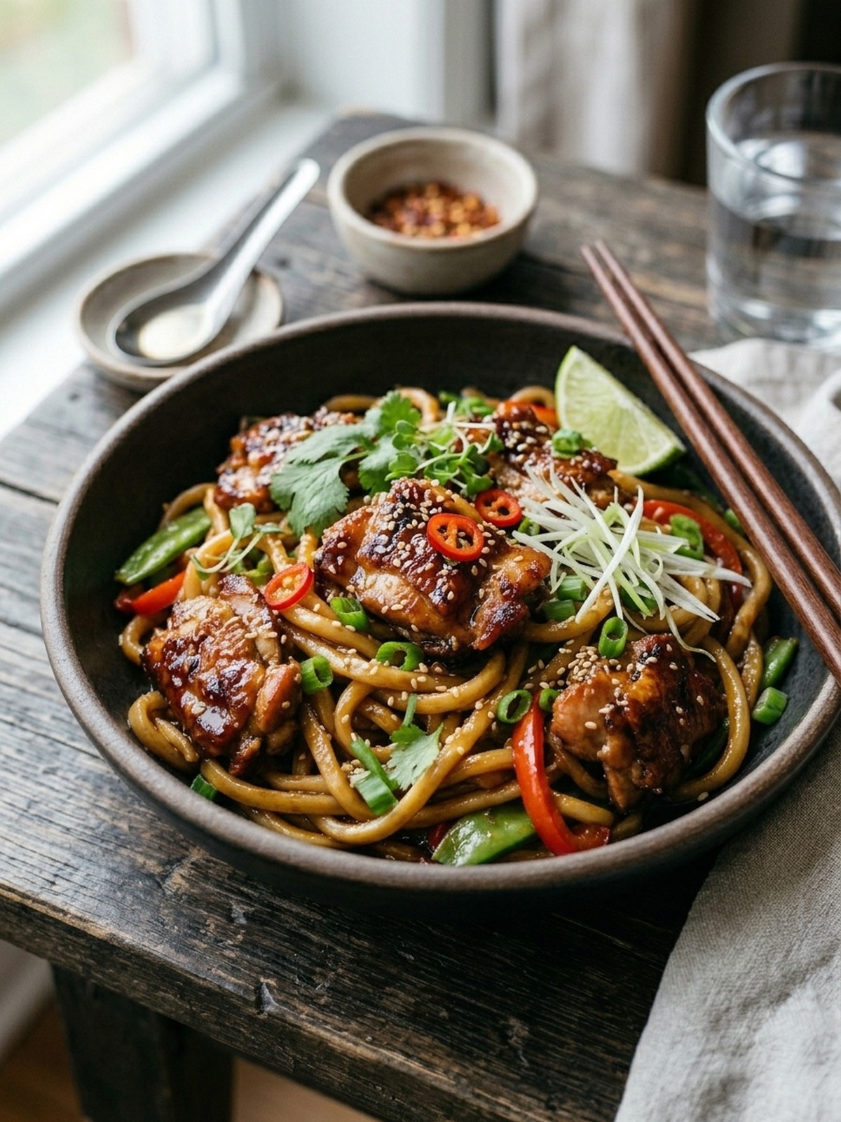 Serving and variation ideas for Sticky Garlic Chicken Noodles