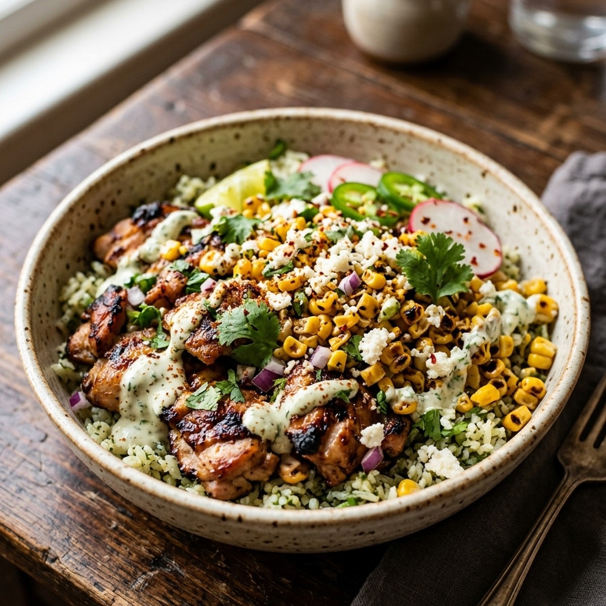 Street Corn Chicken Bowl
