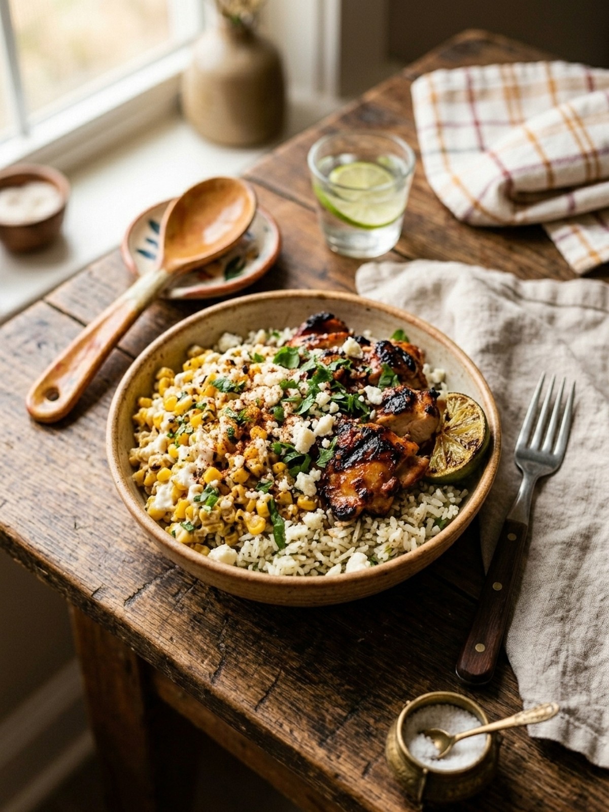 Serving and variation ideas for Street Corn Chicken Rice Bowl