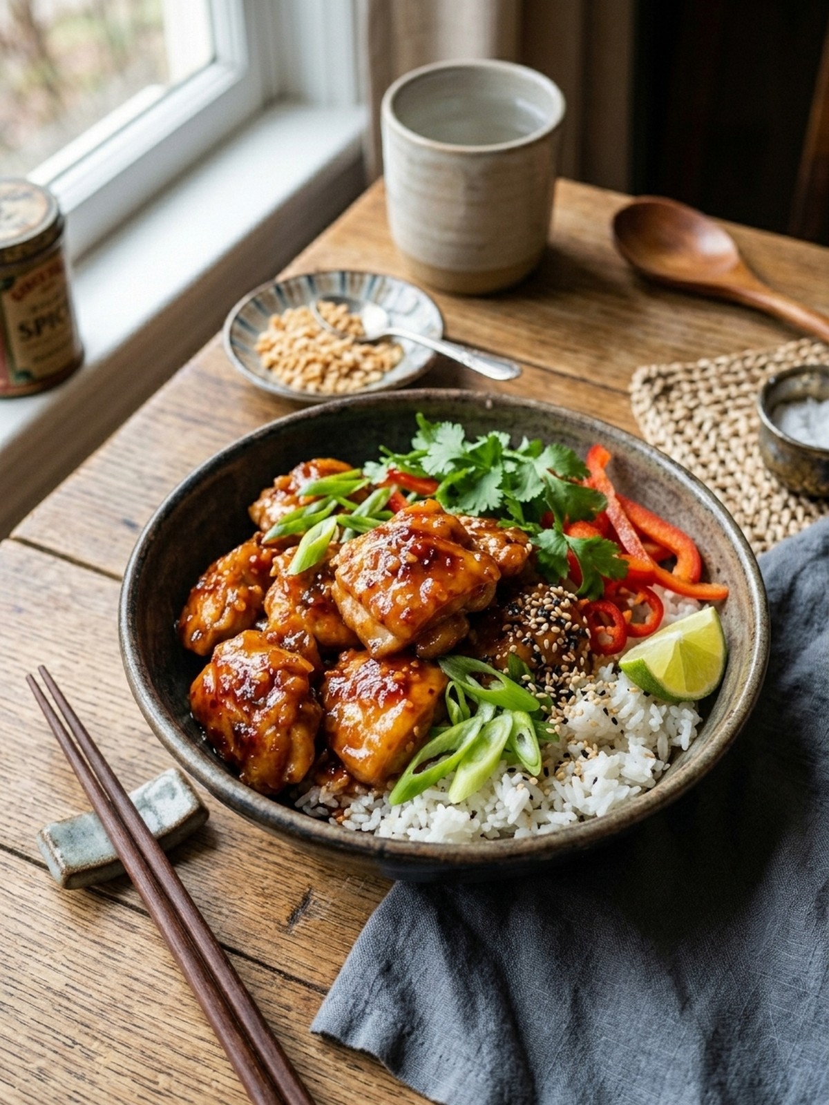 Serving and variation ideas for Sweet Chili Chicken Bowl