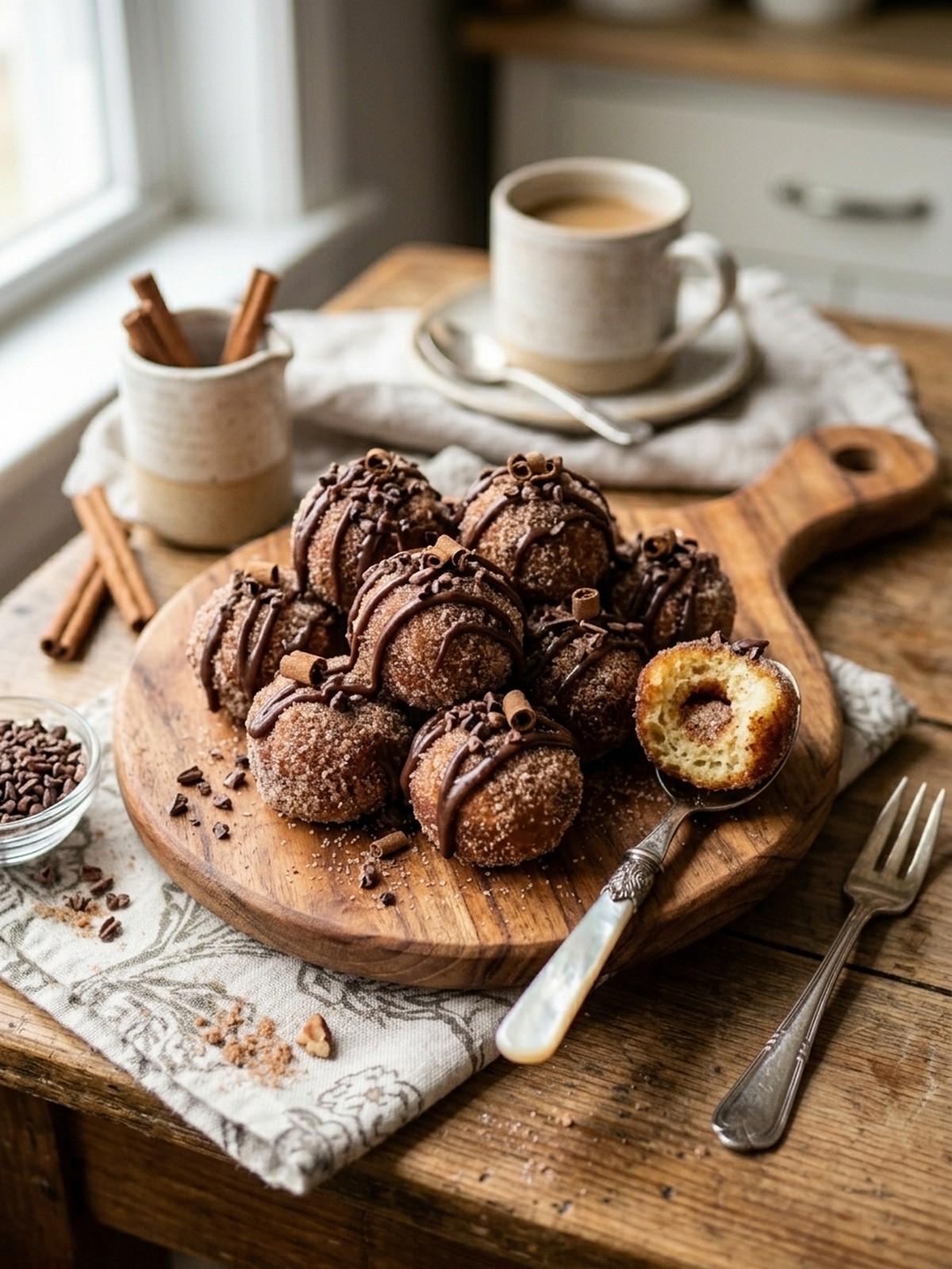 Serving and variation ideas for Sweet Churro Donut Bites