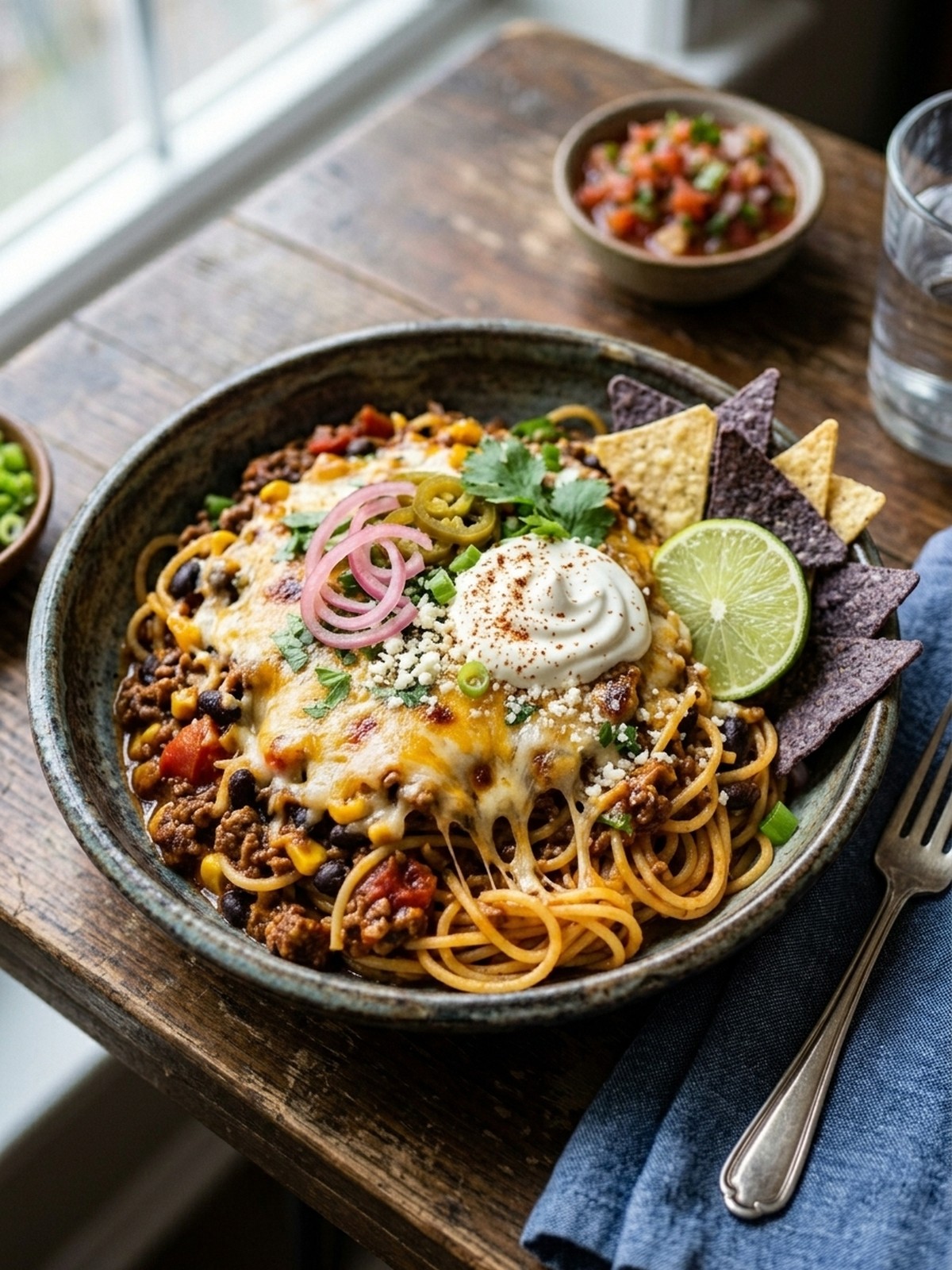 Serving and variation ideas for Taco Spaghetti To Die For