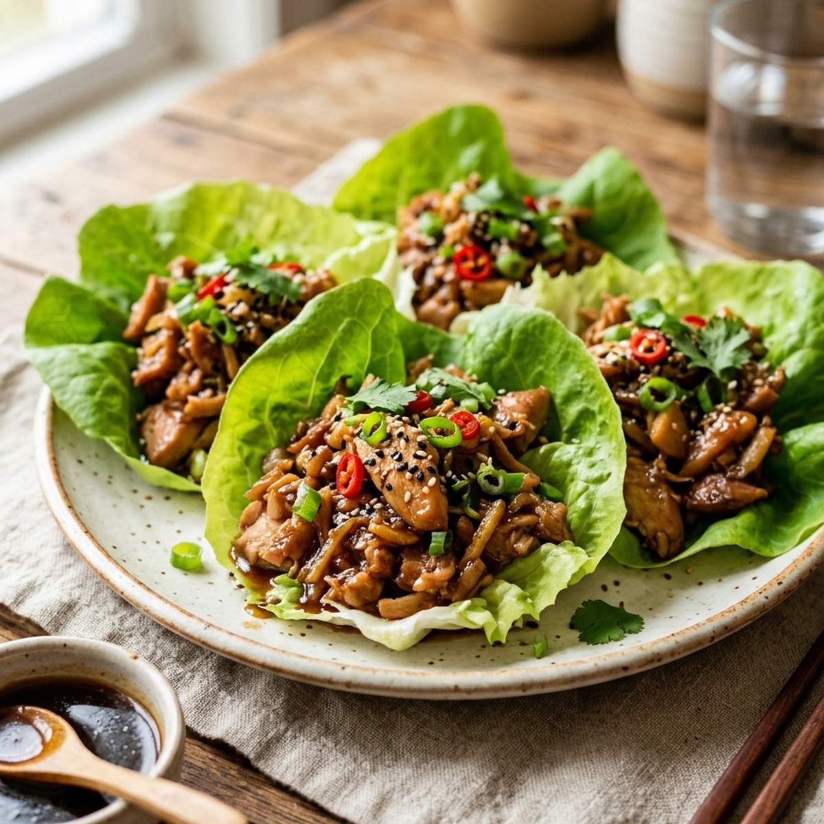 Teriyaki Chicken Lettuce Wraps