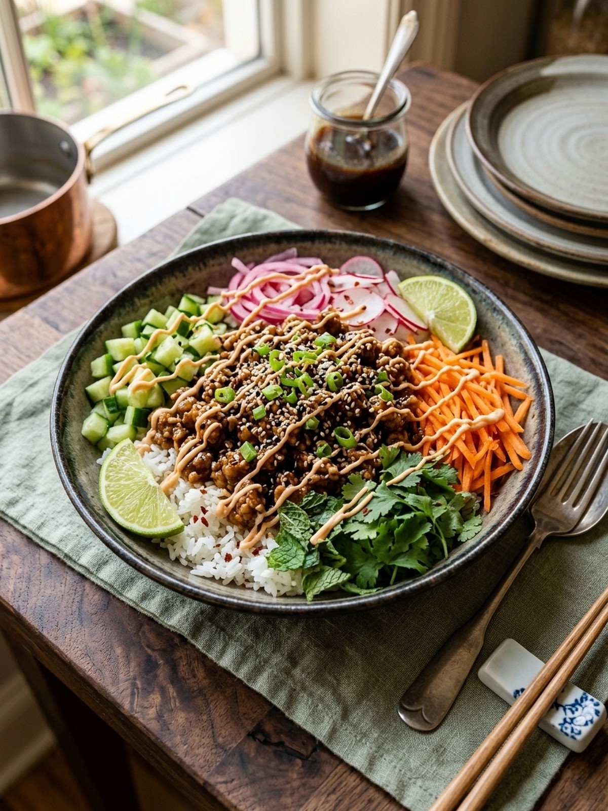 Serving and variation ideas for Teriyaki Ground Turkey Bowl