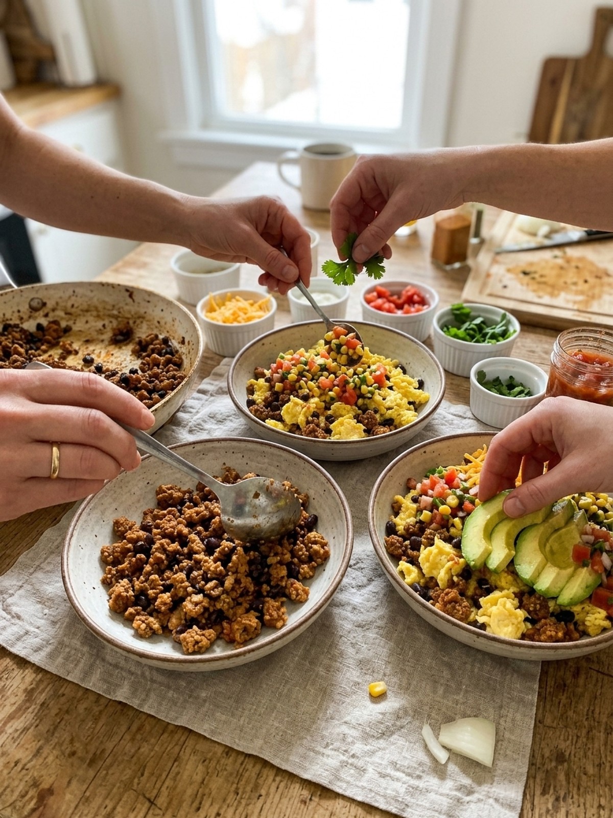 Step by step preparation of Tex-Mex Protein Breakfast Bowls