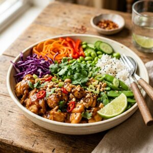 Thai Peanut Chicken Buddha Bowl