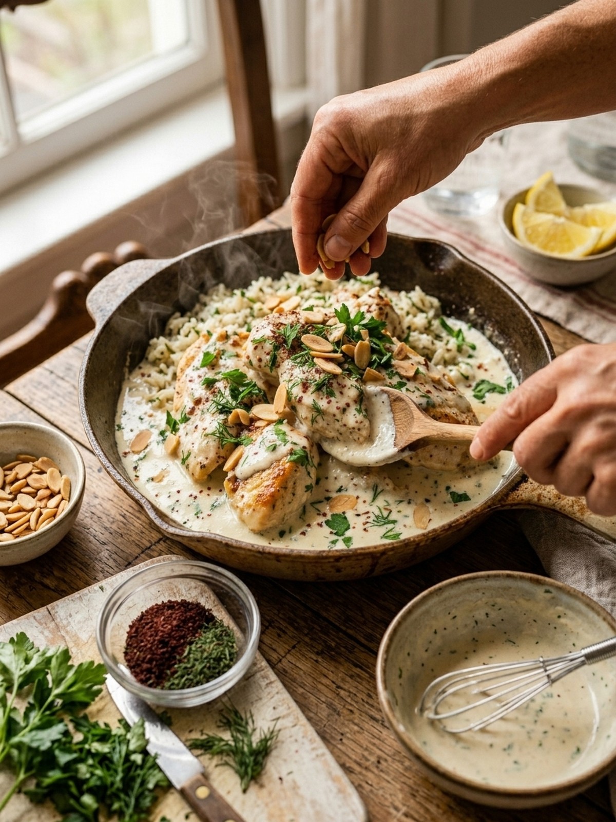 Step by step preparation of Turkish Chicken With Creamy White Sauce