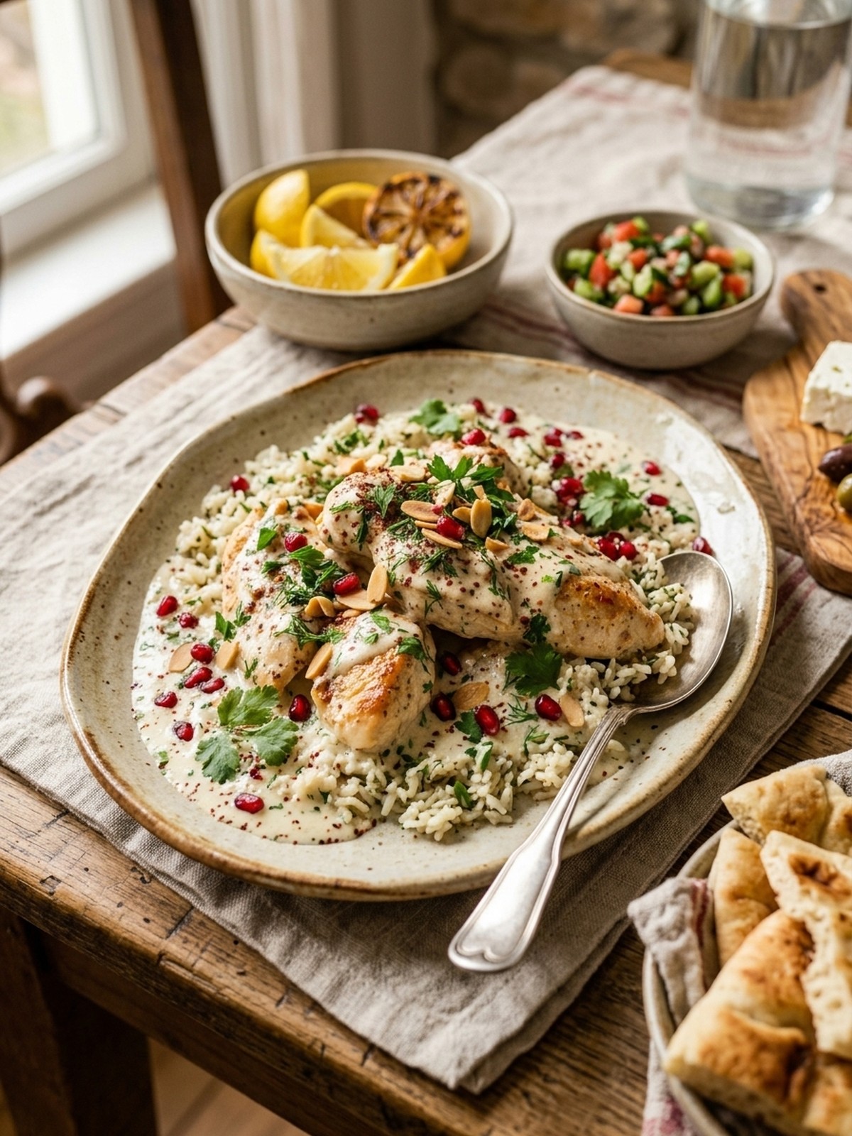 Serving and variation ideas for Turkish Chicken With Creamy White Sauce