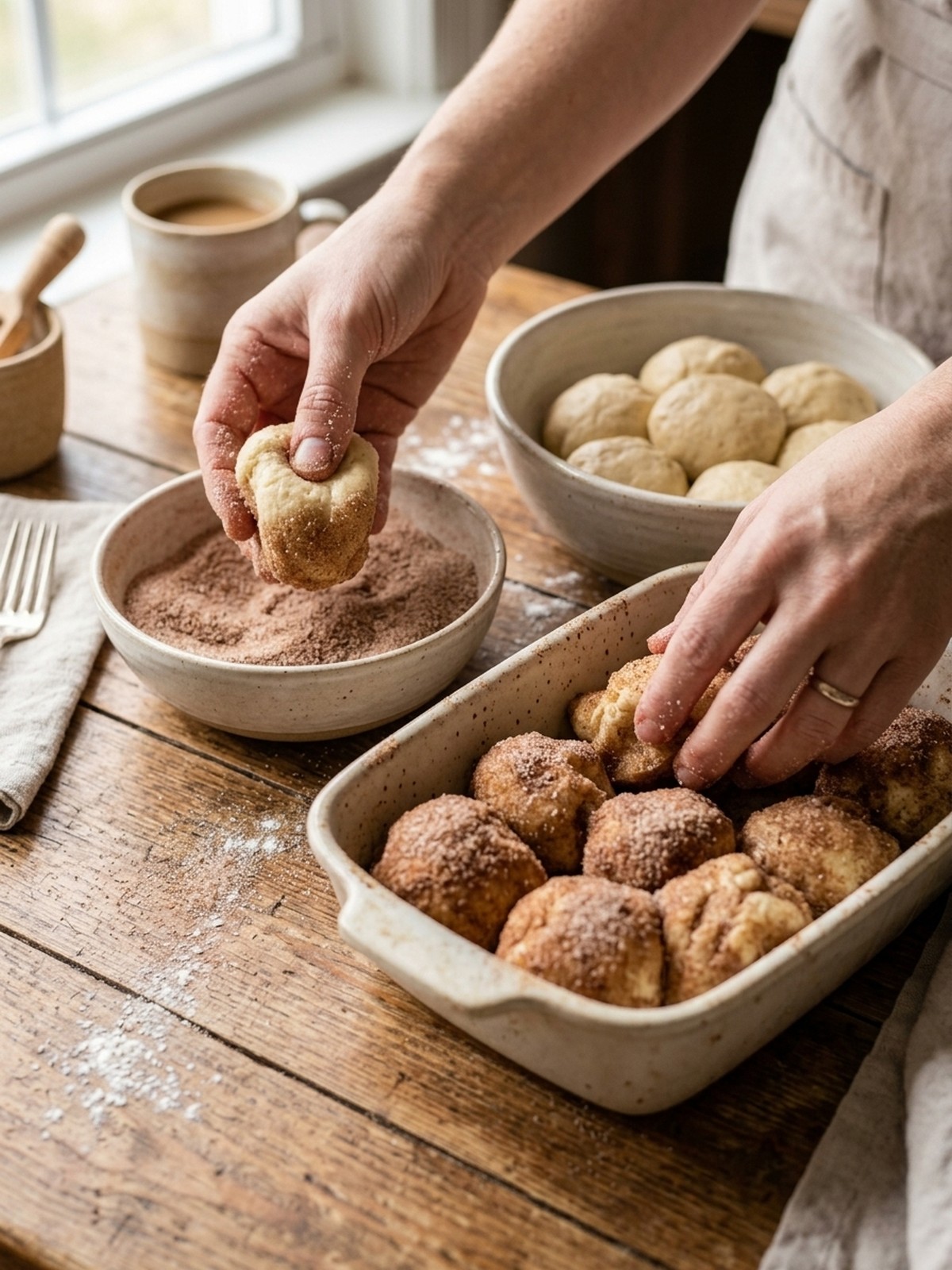 Step by step preparation of Cinnamon Sugar Donut Bread