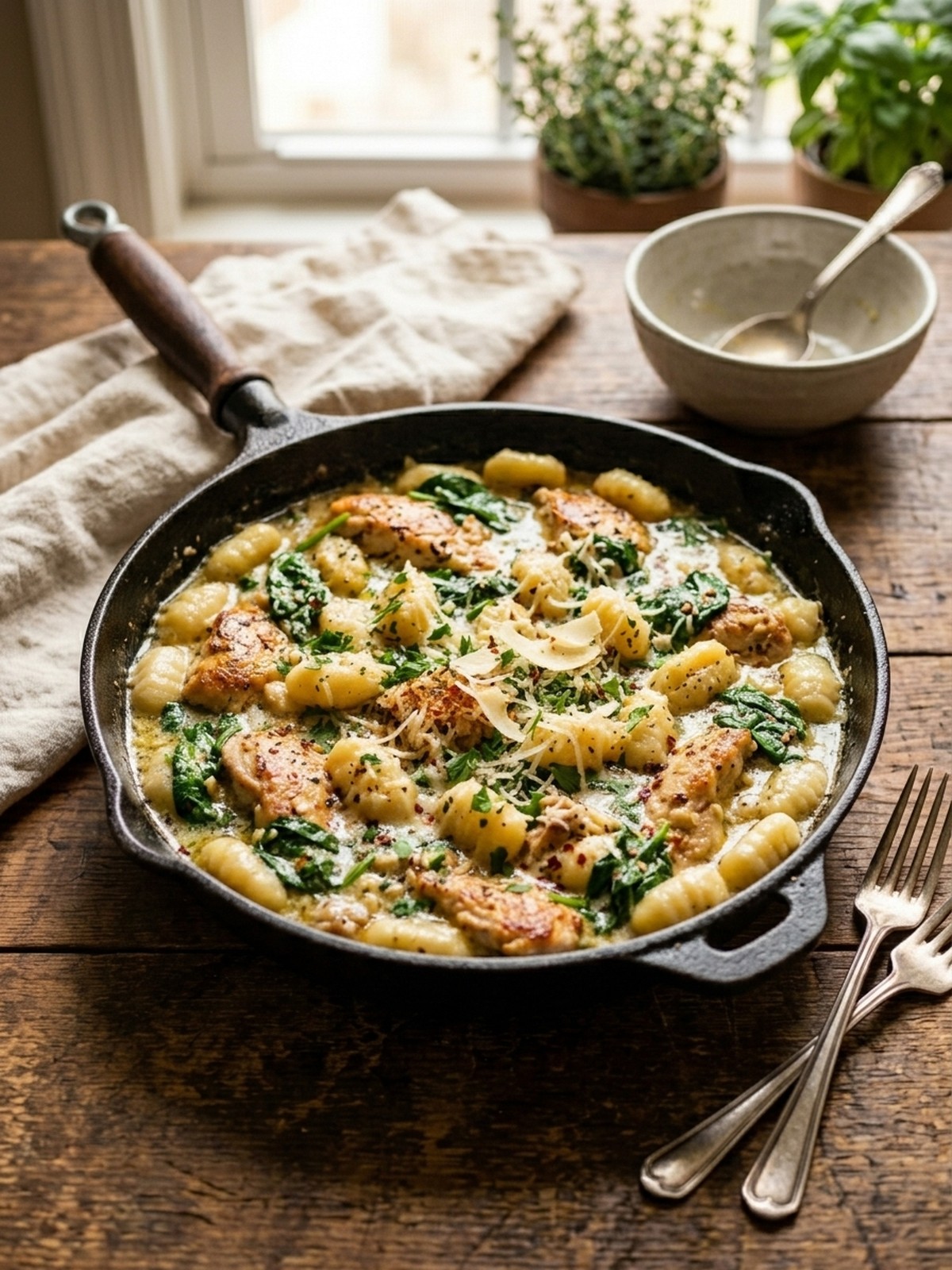 Serving and variation ideas for Garlic Chicken Gnocchi Skillet