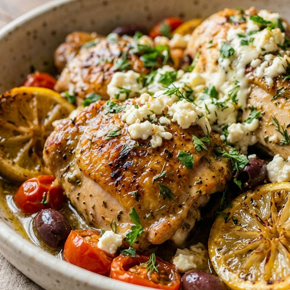 Greek Chicken With Lemon And Feta