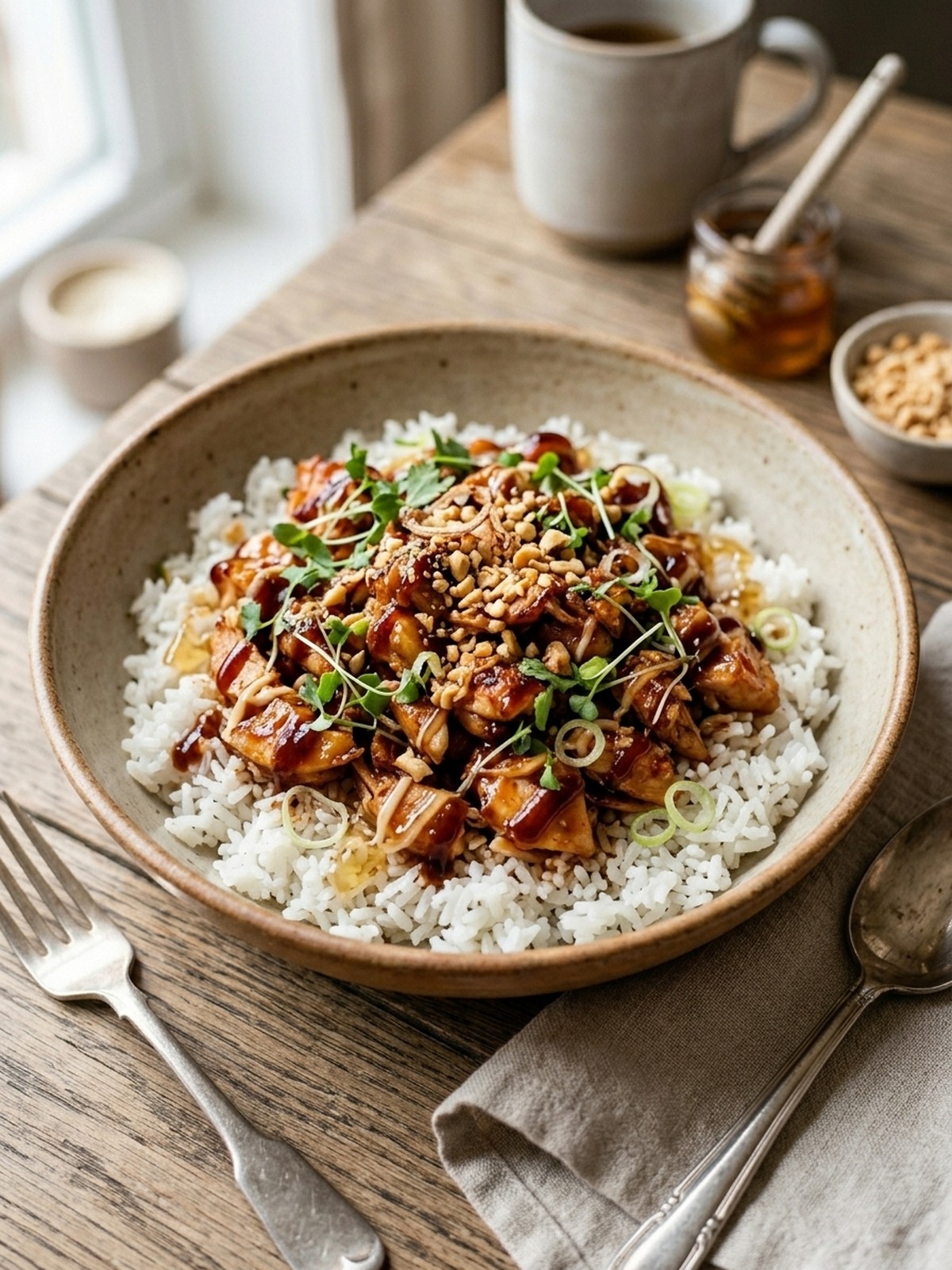 Serving and variation ideas for Honey BBQ Chicken Rice