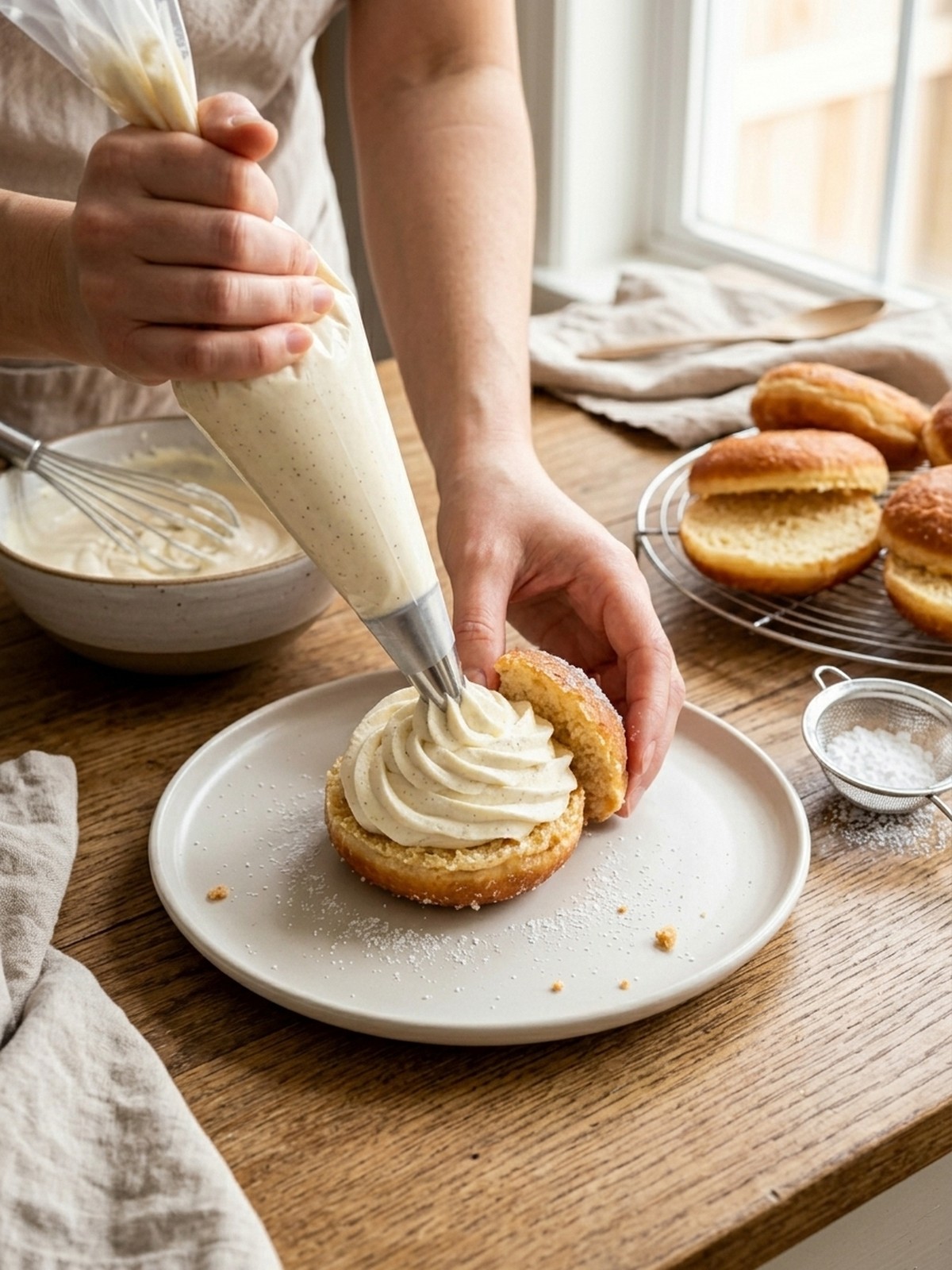 Step by step preparation of Korean Milk Cream Donut