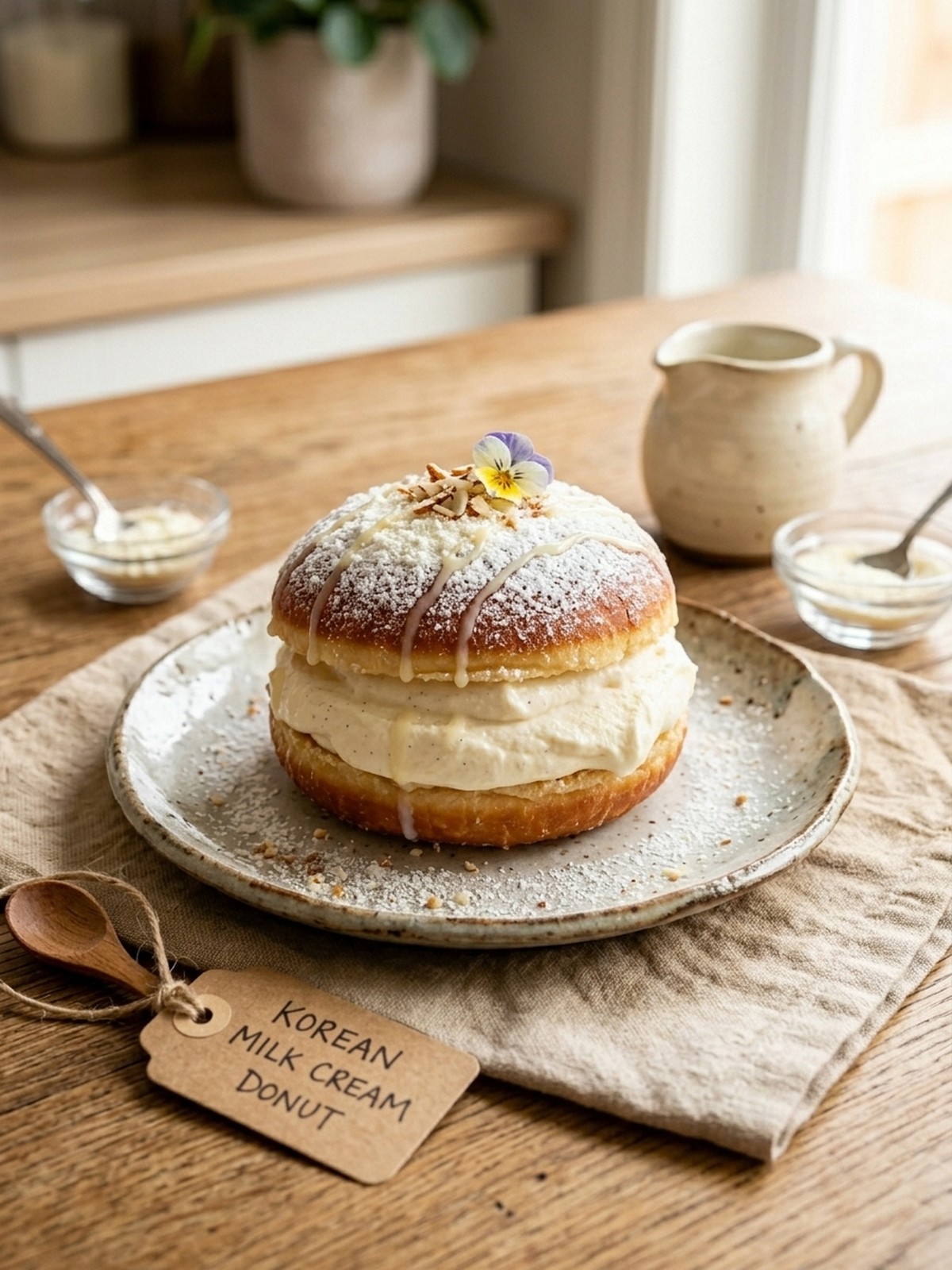 Serving and variation ideas for Korean Milk Cream Donut