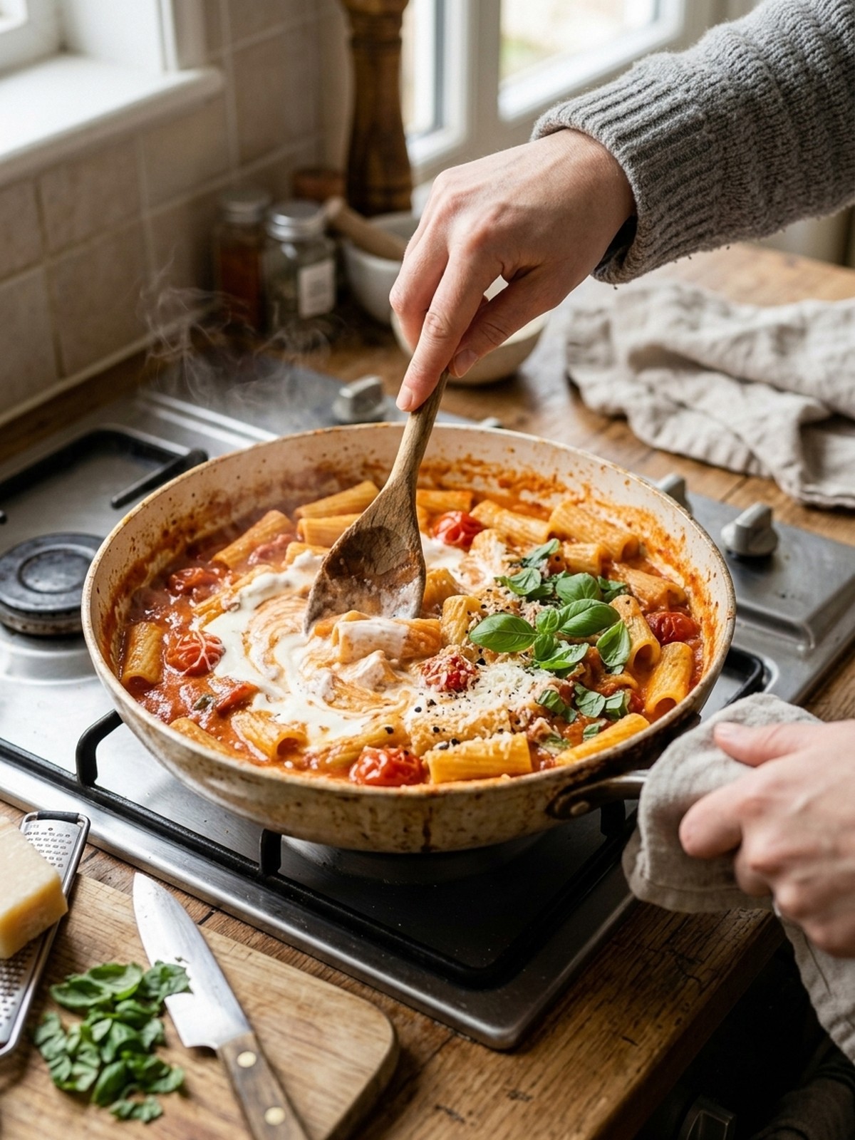 Step by step preparation of One Pan Creamy Tomato Pasta