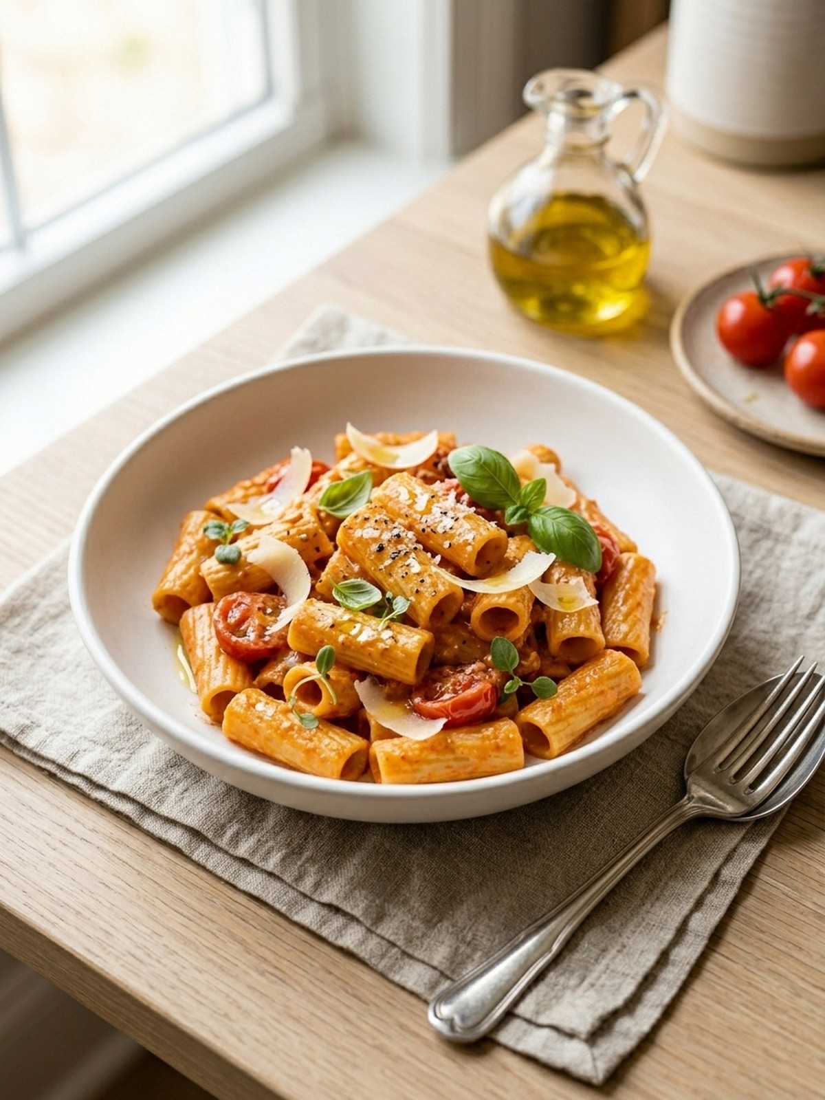 Serving and variation ideas for One Pan Creamy Tomato Pasta