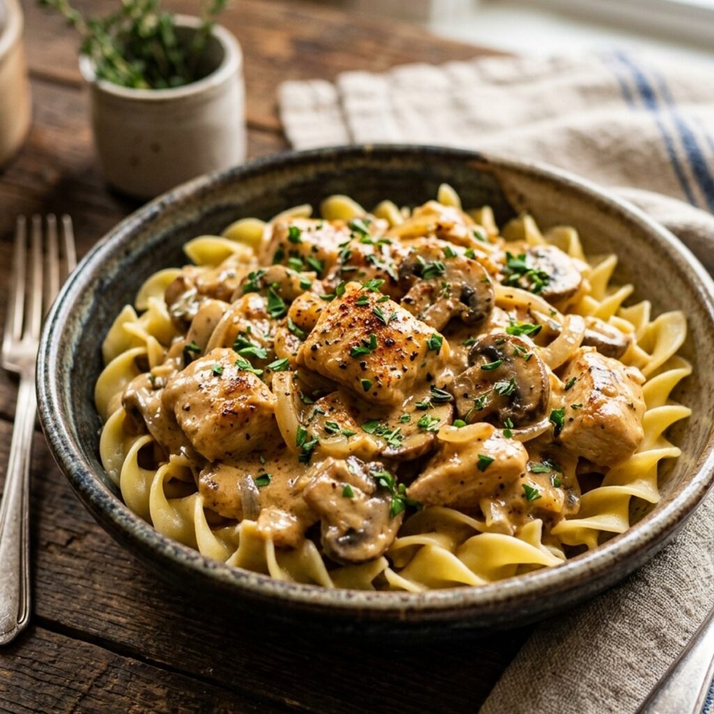 Rich Chicken Stroganoff