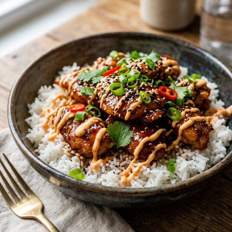 Sticky Chicken Rice Bowls With Spicy Mayo