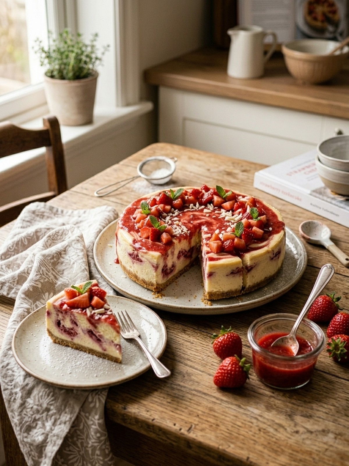 Serving and variation ideas for Strawberry Swirl Cheesecake Recipe