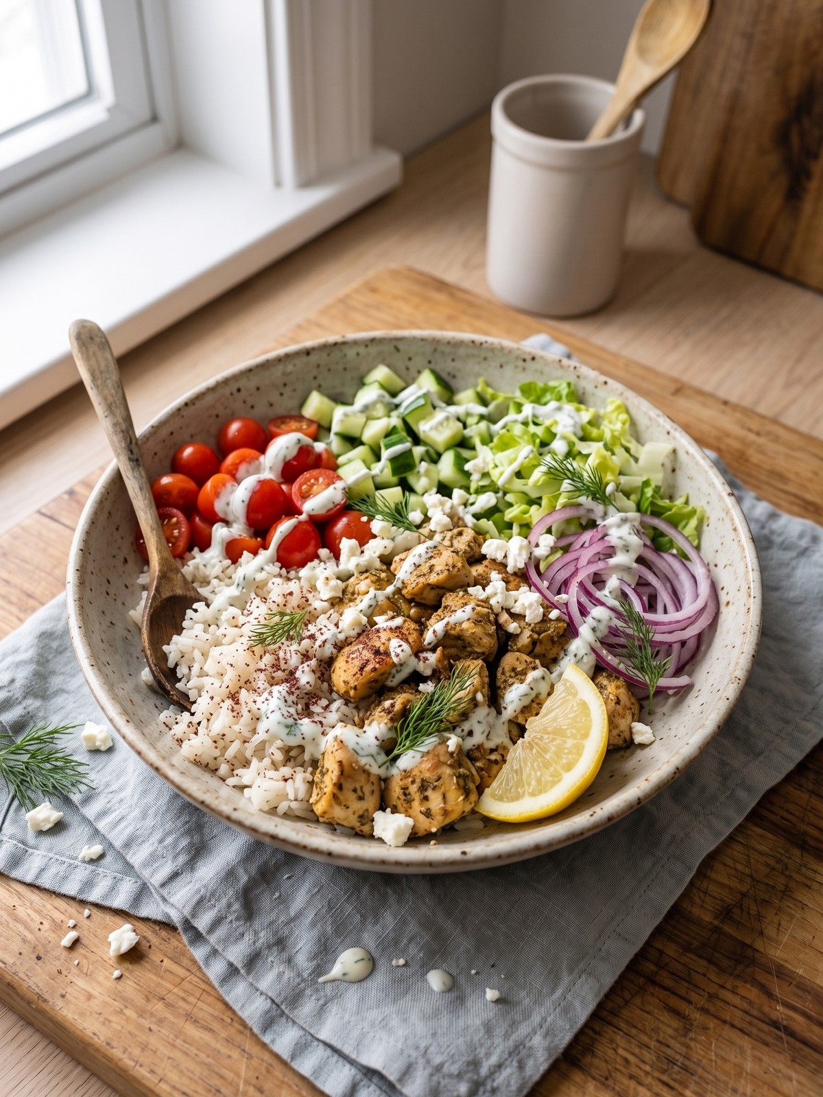 Serving and variation ideas for High Protein Greek Chicken Bowls