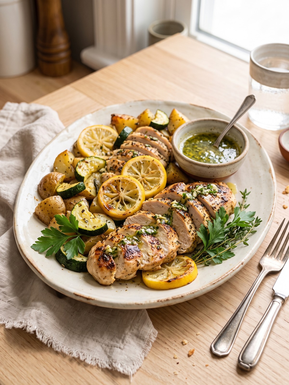 Serving and variation ideas for Lemon Garlic Chicken Meal Prep