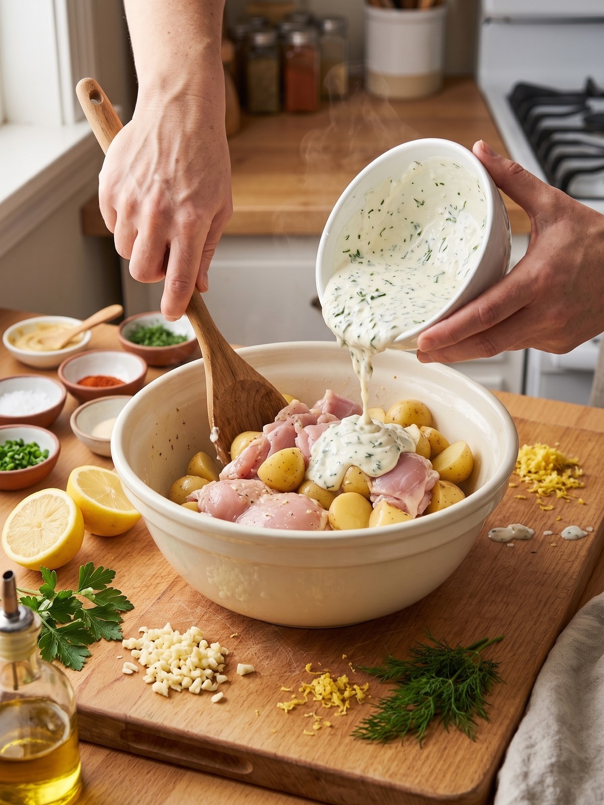 Step by step preparation of Lemon Garlic Chicken Thighs